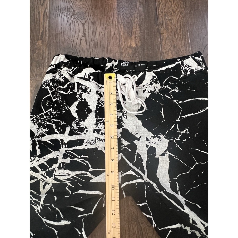 FRPLY Black Gray L Graphic All Over Print pants joggers Streetwear Skater Y2K - Picture 8 of 10